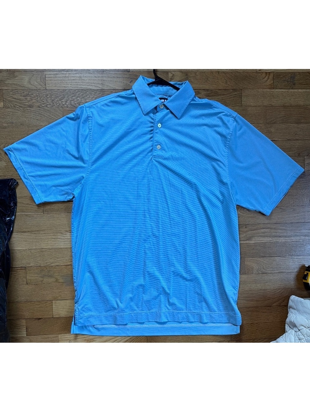 Large - Men - Light Blue FootJoy Golf Polo Shirt